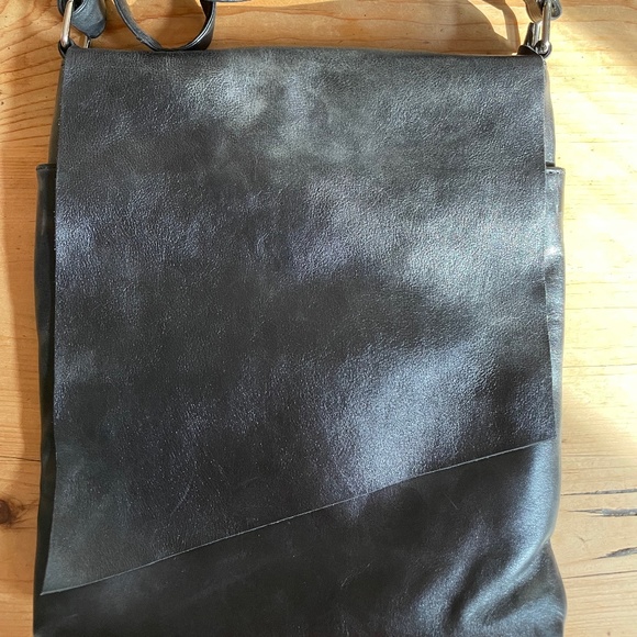 Handbags - Black leather cross-body purse with adjustable strap